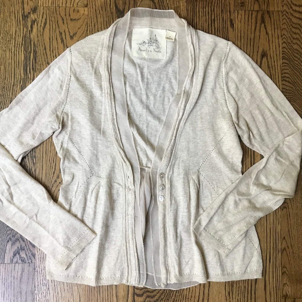 Angel of the North Cream Cardigan (Anthropologie)